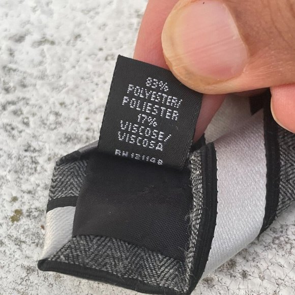 George Men Tie Black/Gray Tone Striped Necktie - Picture 7 of 7